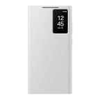 Samsung Galaxy S24 Ultra Smart View Window Flip Wallet Case with Control - White Mobile Case by CoverMeUp