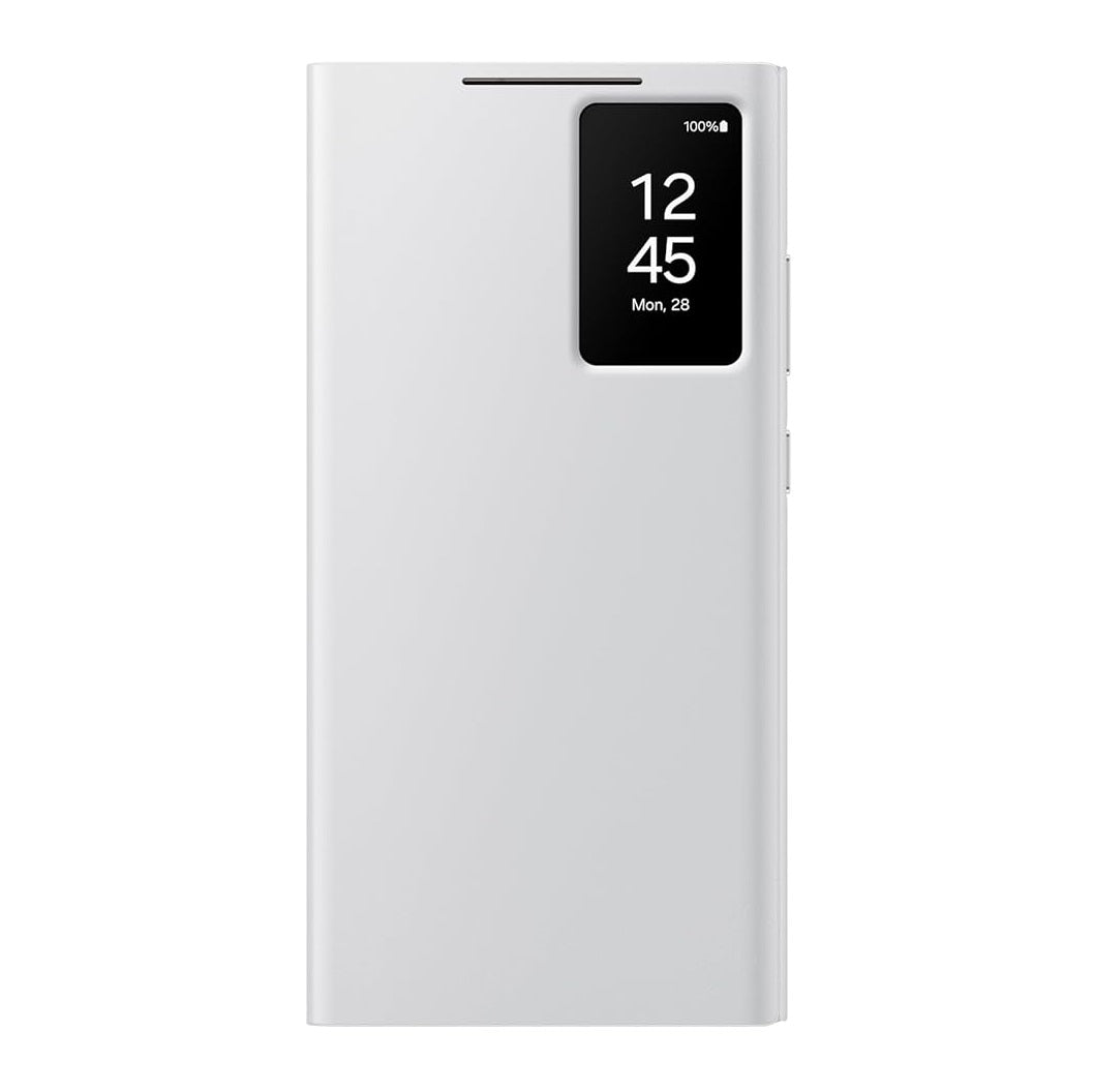 Samsung Galaxy S24 Ultra Smart View Window Flip Wallet Case with Control - White Mobile Case by CoverMeUp