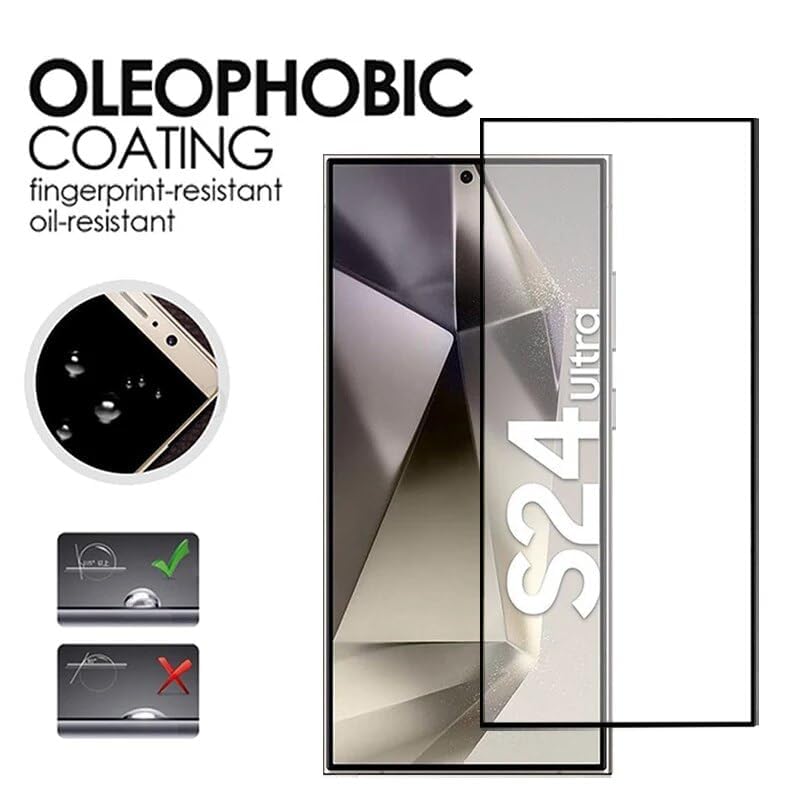 Samsung Galaxy S24 Ultra Tempered Glass Screen Protector with Fingerprint Working Mobile Case by CoverMeUp - Style 4