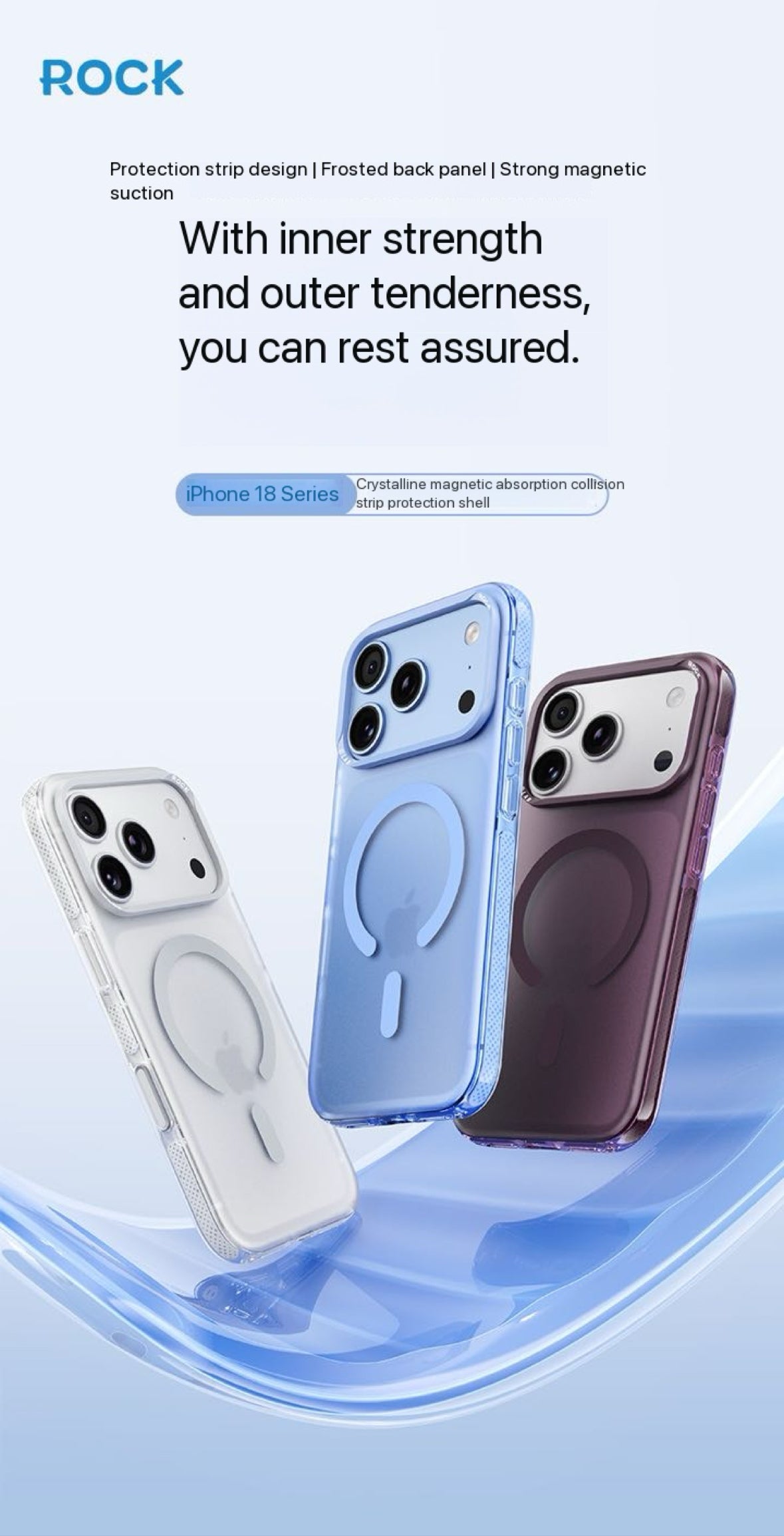 Rock Crystal Classic Series Case For iPhone 17 Pro Max /18 Pro Max (Dark Cherry) (Code:4982)