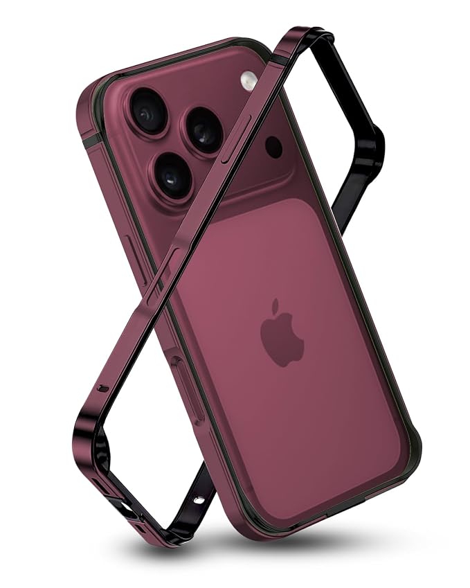 Metallic Bumper Case for iPhone 17/18 Pro & Pro Max - iPhone 17 Pro Max / 18 Pro Max - Burgundy