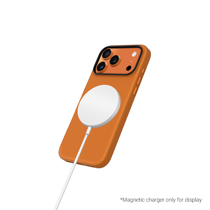 KZDOO MAG NOBLE PU Leather Case For iPhone 17 Pro Max (Orange)