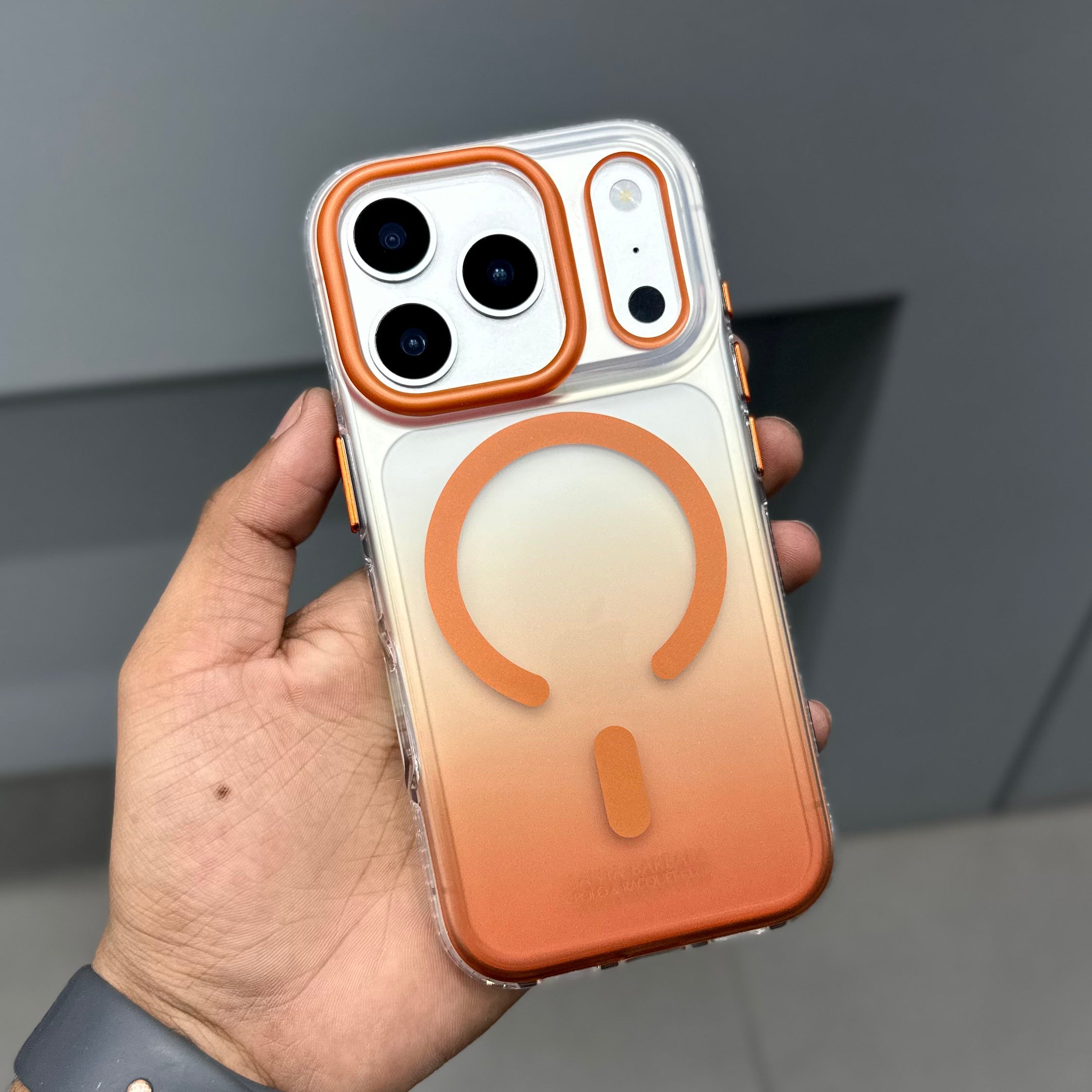 AUGUS SERIES MAGSAFE CASE - ORANGE ( No. mag ) Mobile Case by CoverMeUp - Style 2