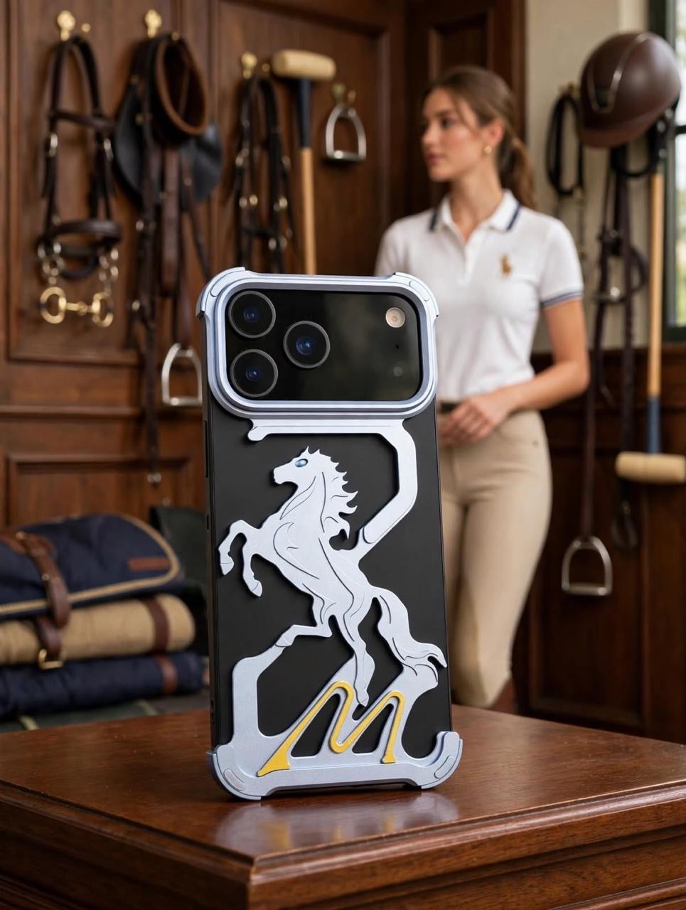 Metallic Horse Designer Case for iPhone 17/18 Pro & Pro Max - iPhone 17 Pro Max / 18 Pro Max - Glacier Blue