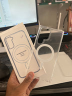 Premium Transparent Ultra Hybrid Mag Safe Compatible TPU & PC Back Case for Samsung Galaxy S23 Ultra Mobile Case by CoverMeUp - Style 3