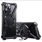 Protective Apple iPhone Back Cover - Z Shaped Metal Magsafe Bumper Case with Stand for iPhone - Style 3