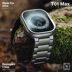 Titanium Apple Watch Metal Chain for 44/45/46mm &49mm (Ultra) (Natural Titanium) Mobile Case by CoverMeUp - Style 2