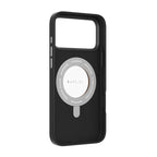 YOUNGKIT Rotating Magsafe Stand Shockproof TPU + PU Leather Phone Back Cover for iPhone 17 ProMax / 18 Pro Max - BLACK