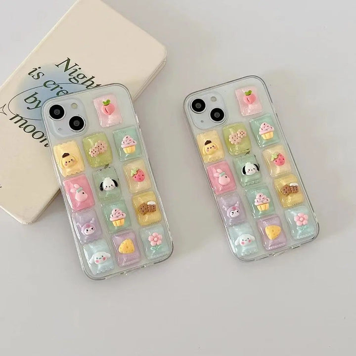 Cute 3D Colorful Cartoon Transparent Case for iPhone