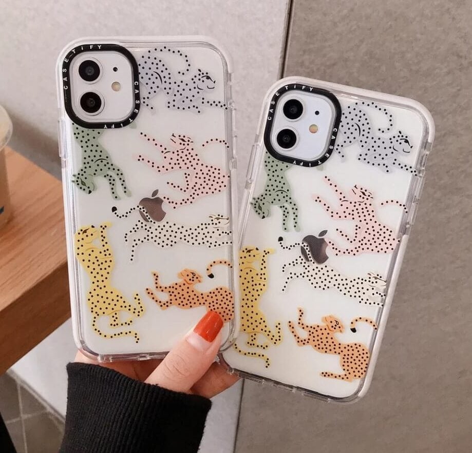 Protective Apple iPhone Back Cover - Rainbow Cheetah Impact Soft Case For iPhone 11 12proMax