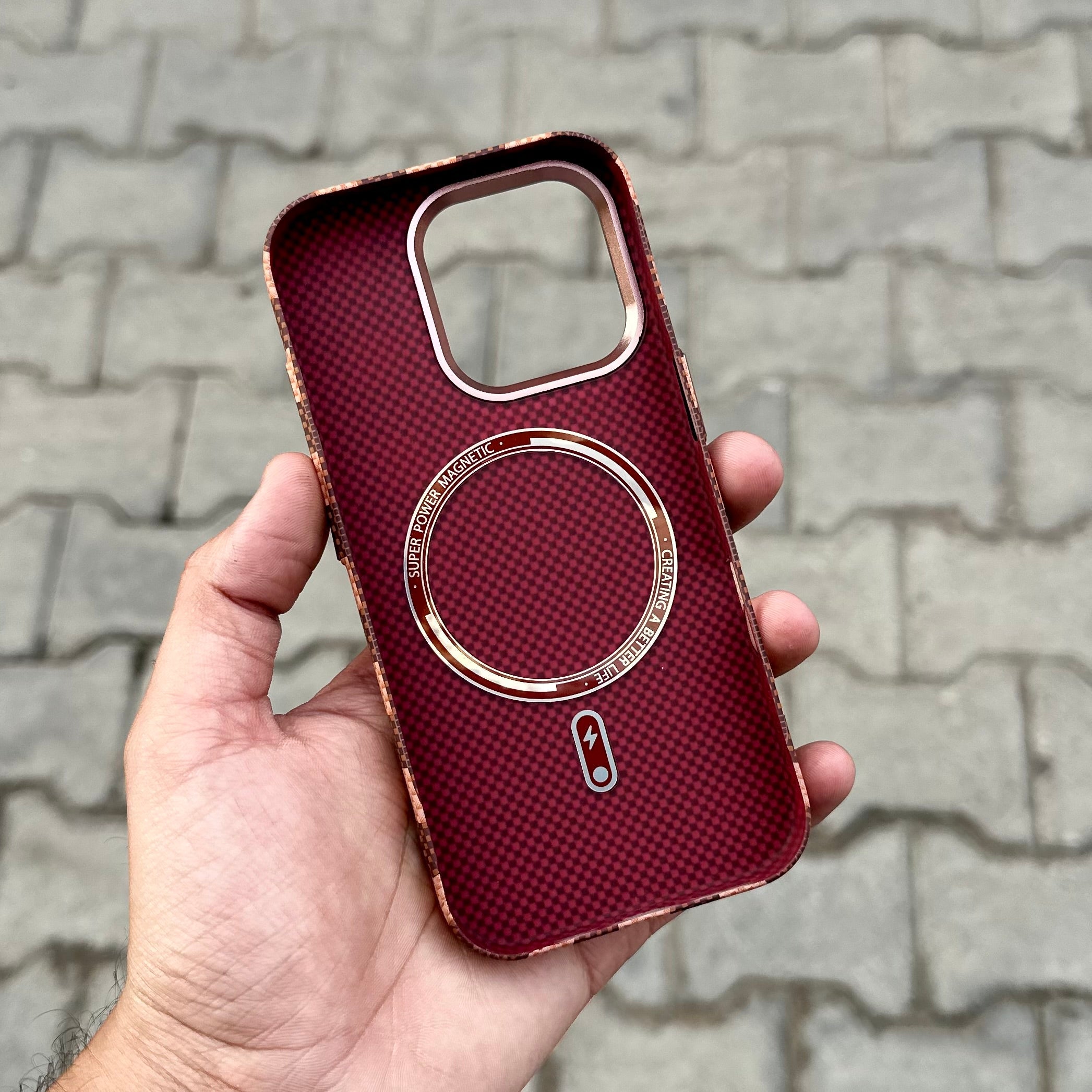 Luxo Brown Check 11.0 Case With Magsafe ( No. 1897 )