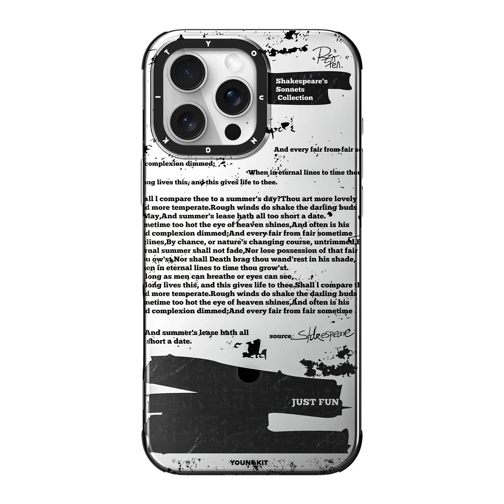 Protective Apple iPhone Back Cover - Youngkit Art Series Shakespeare Designer Matte Finish Case for iPhone 16 Pro Max