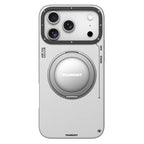 YOUNGKIT Rotating Magsafe Stand Shockproof TPU + PU Leather Phone Back Cover for iPhone 17 ProMax / 18 Pro Max - GREY