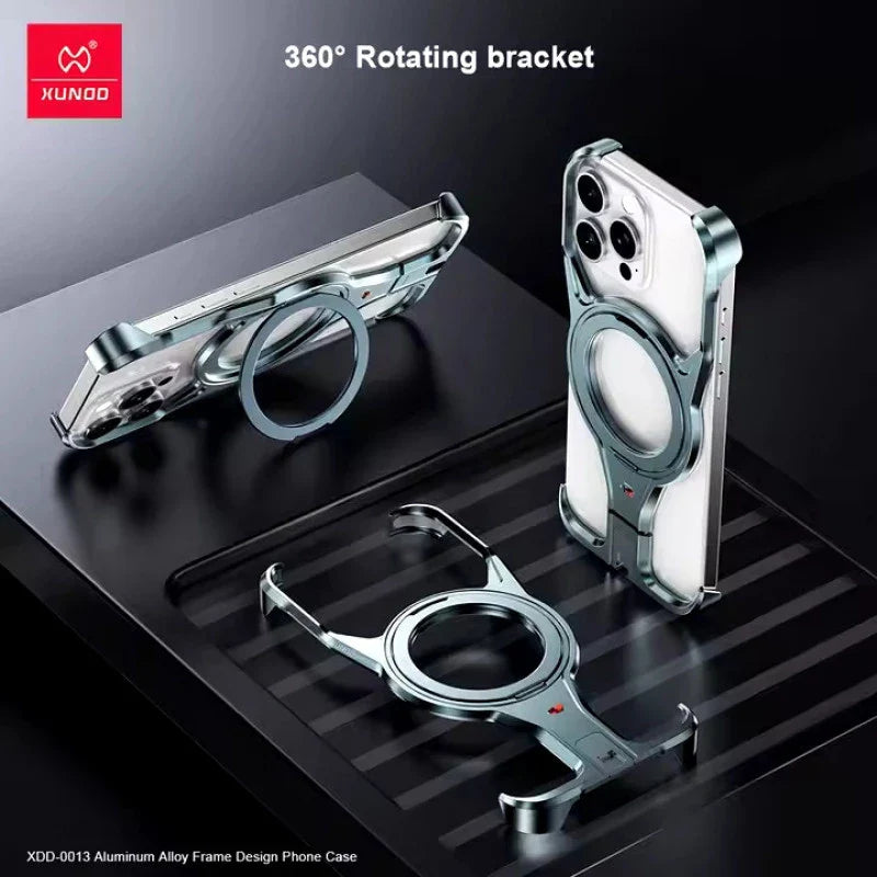 Protective Apple iPhone Back Cover - Metal Magsafe Bumper Case for iPhone 16 Series - Style 4