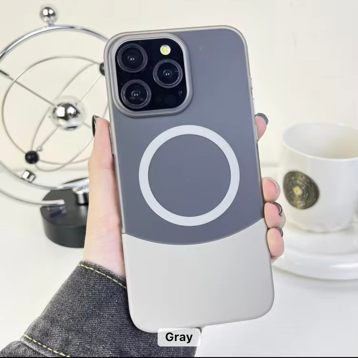 Protective Apple iPhone Back Cover - Dual Color Matte Magsafe Slim Fit Case for iPhone - Style 6