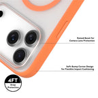 YOUNGKIT Clear Series Frosted Magsafe Shockproof TPU PC Phone Back Cover for iPhone 17 Pro - Orange