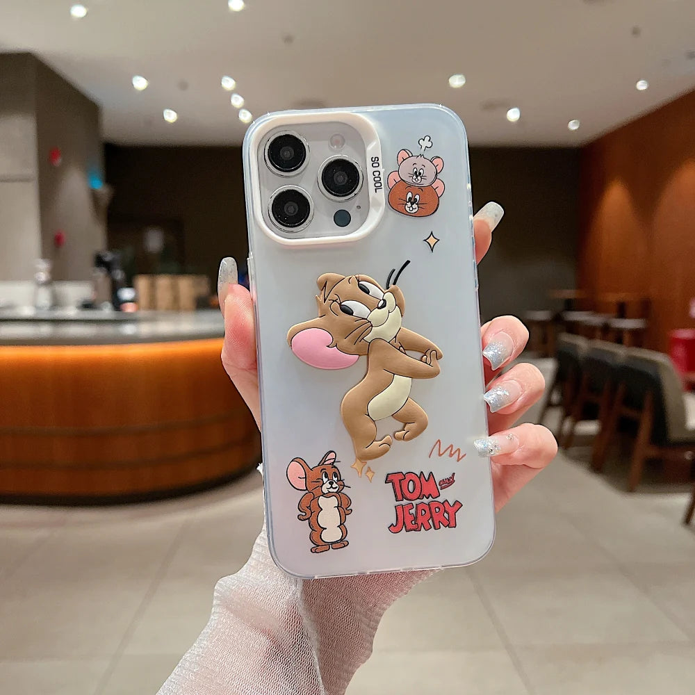 Colorful Printed and 3D Embossed Cartoon Phone Case