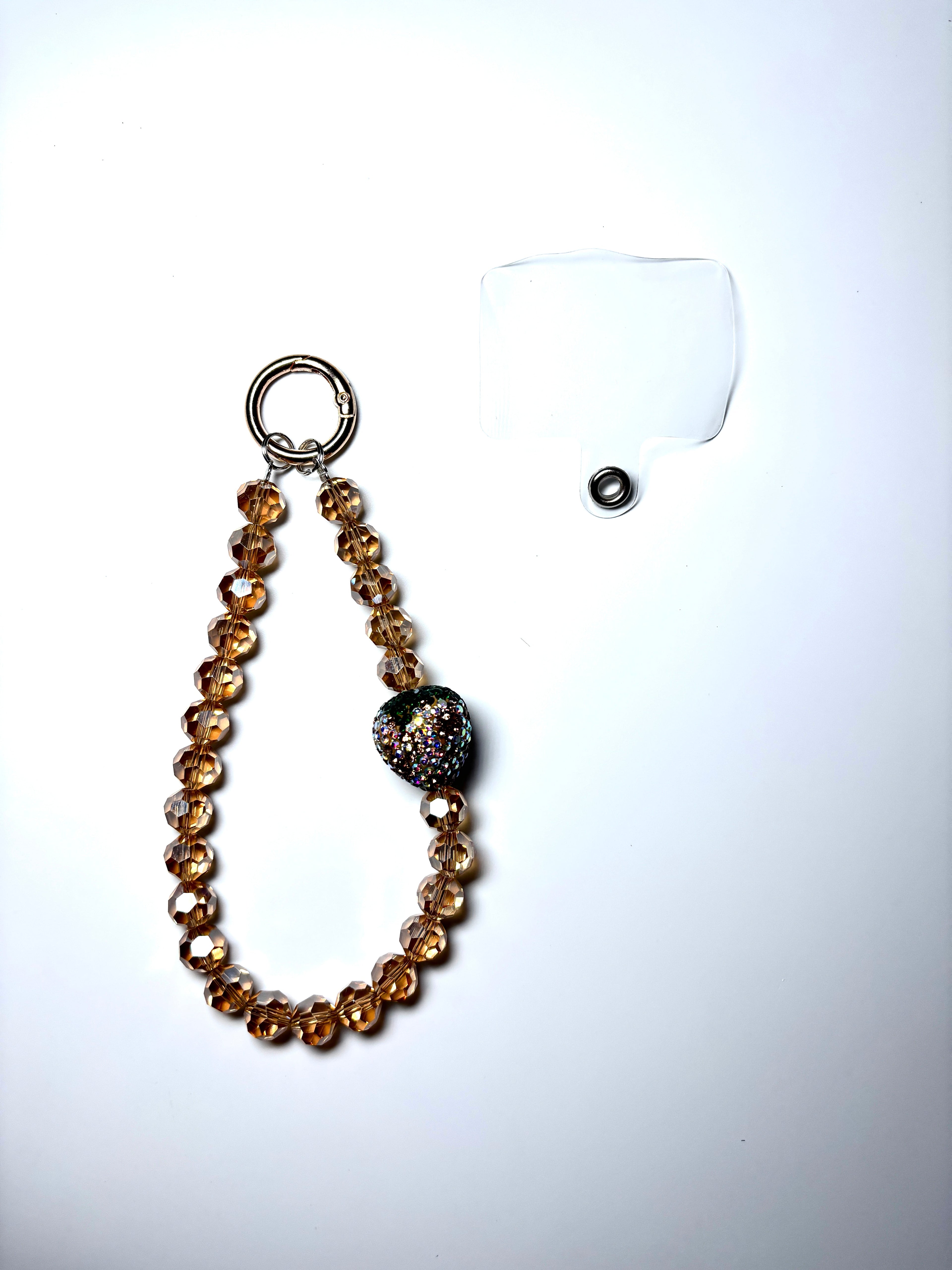 Gold Bling Phone Charm Strap Mobile Case by CoverMeUp - Style 2