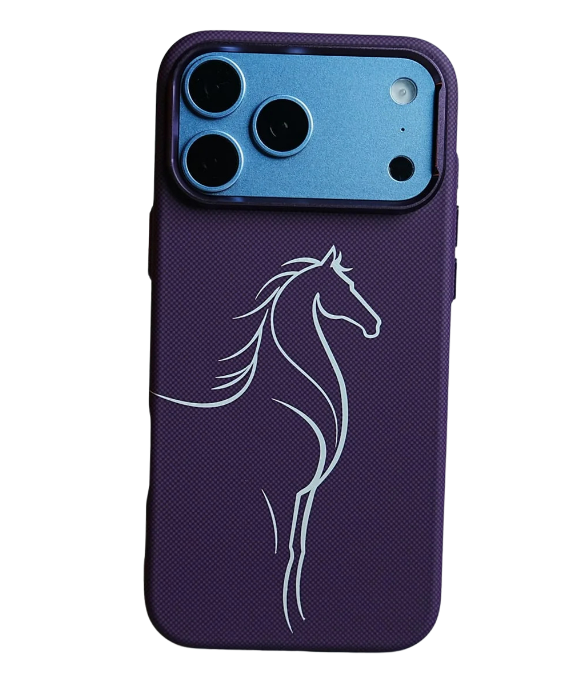 Luxo Carbon Texture Horse Design Slim Magsafe Case