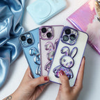 Adorable Rabbit Glitter Transparent Soft Case Mobile Case by CoverMeUp - Style 12
