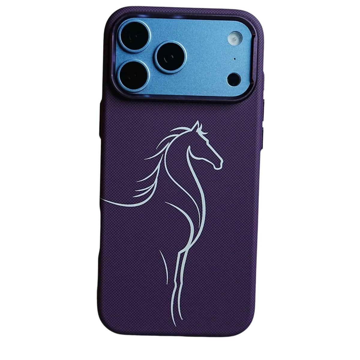 Luxo Carbon Texture Horse Design Slim Magsafe Case