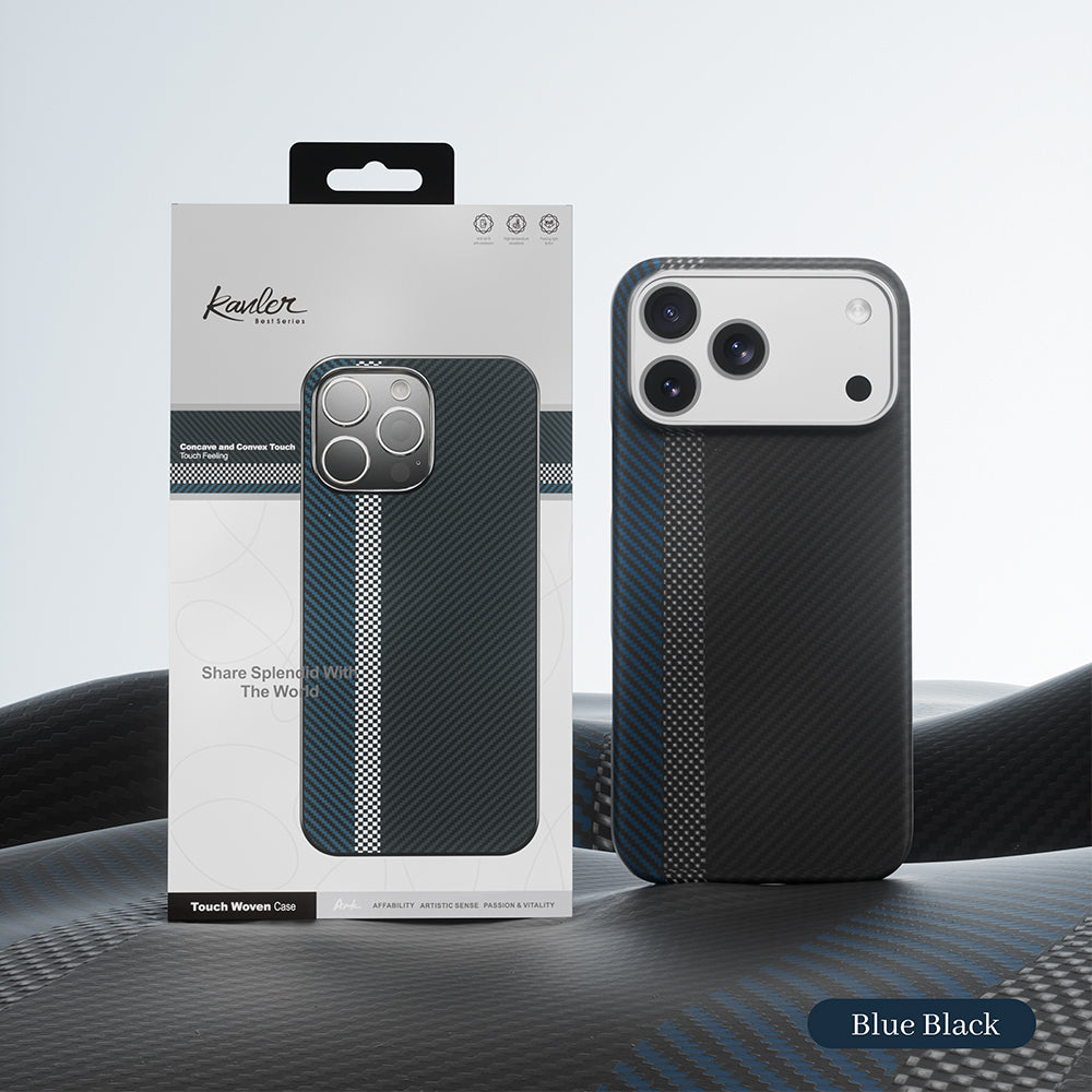 Genuine Kevlar Carbon Fibre Ultra Slim Case for iPhone 17 Pro (Black&White)