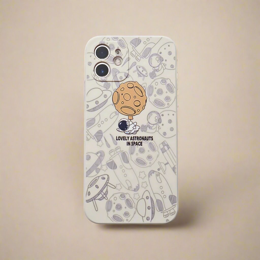 Space Explorer: Lovely White Mobile Case by CoverMeUp - Style 4