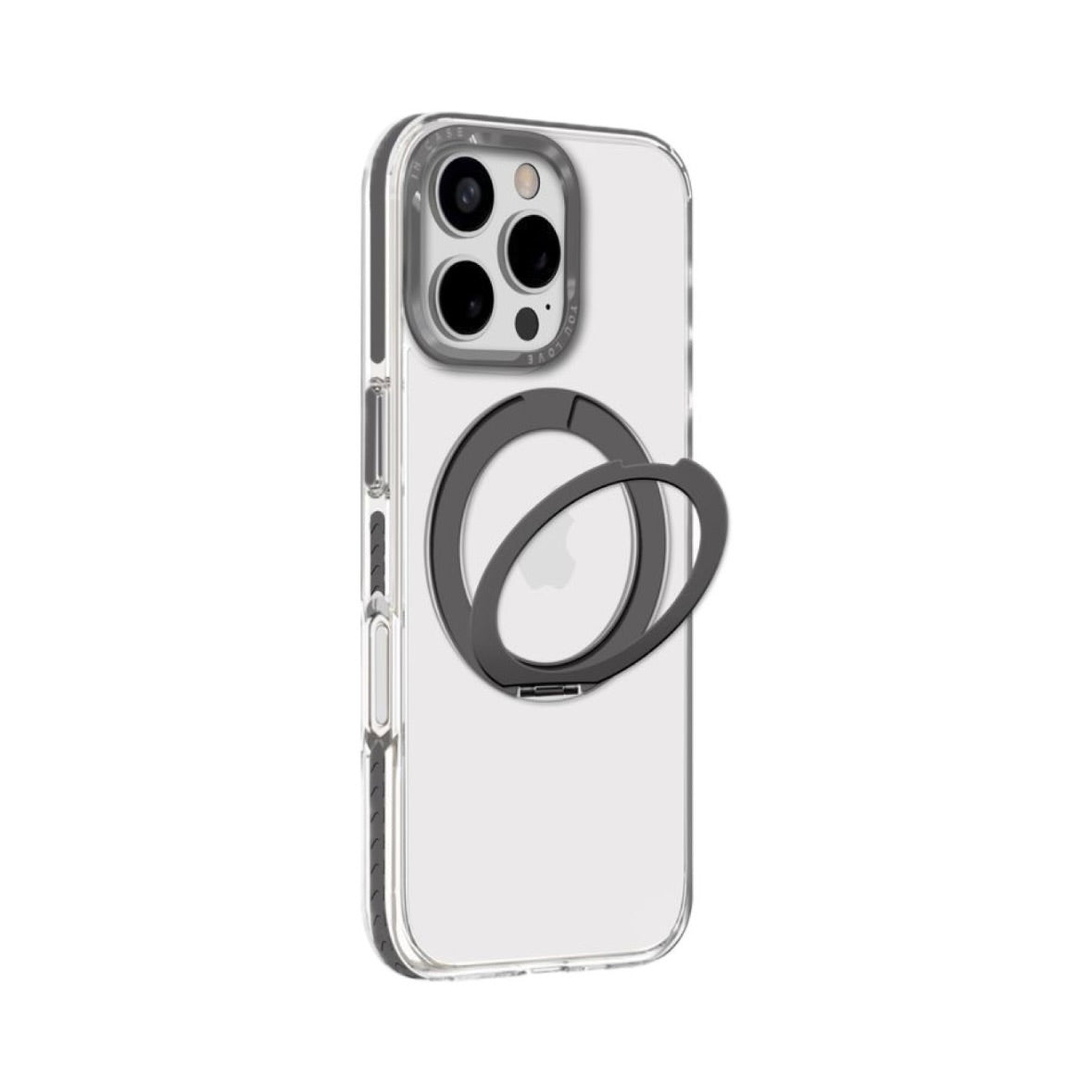 Protective Apple iPhone Back Cover - Transparent MagSafe iPhone Case with Stand - Style 5