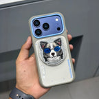 Nimmy Premium Embroidered Leather Case - NIMMY POPUP CASE - GREY BLUE ( No. 2536 ) - Style 3