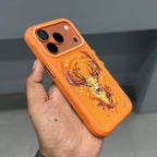 Nimmy Premium Embroidered Leather Case - NIMMY DAZZLING SERIES MAGSAFE-ORANGE DEER ( No. 3355 ) - Style 2