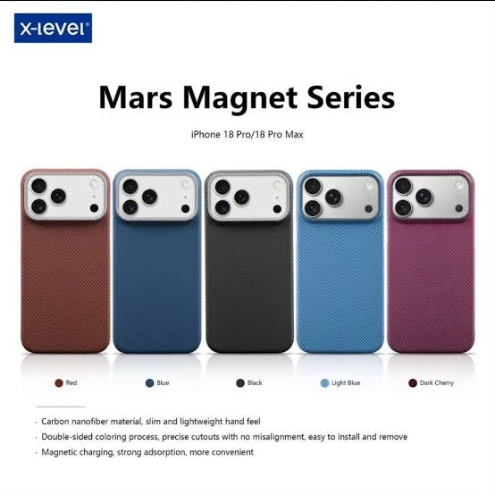 X-Level Mars Collection Ultra-Thin Back Carbon With MagSafe Case for iPhone 17 Pro | 17 Pro Max |