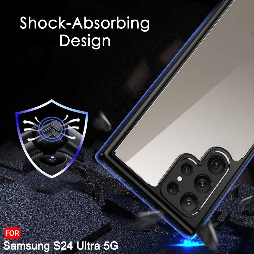 Samsung Galaxy S24 Ultra Clear Shock Proof Slim Back Cover - Tranparent Mobile Case by CoverMeUp - Style 8
