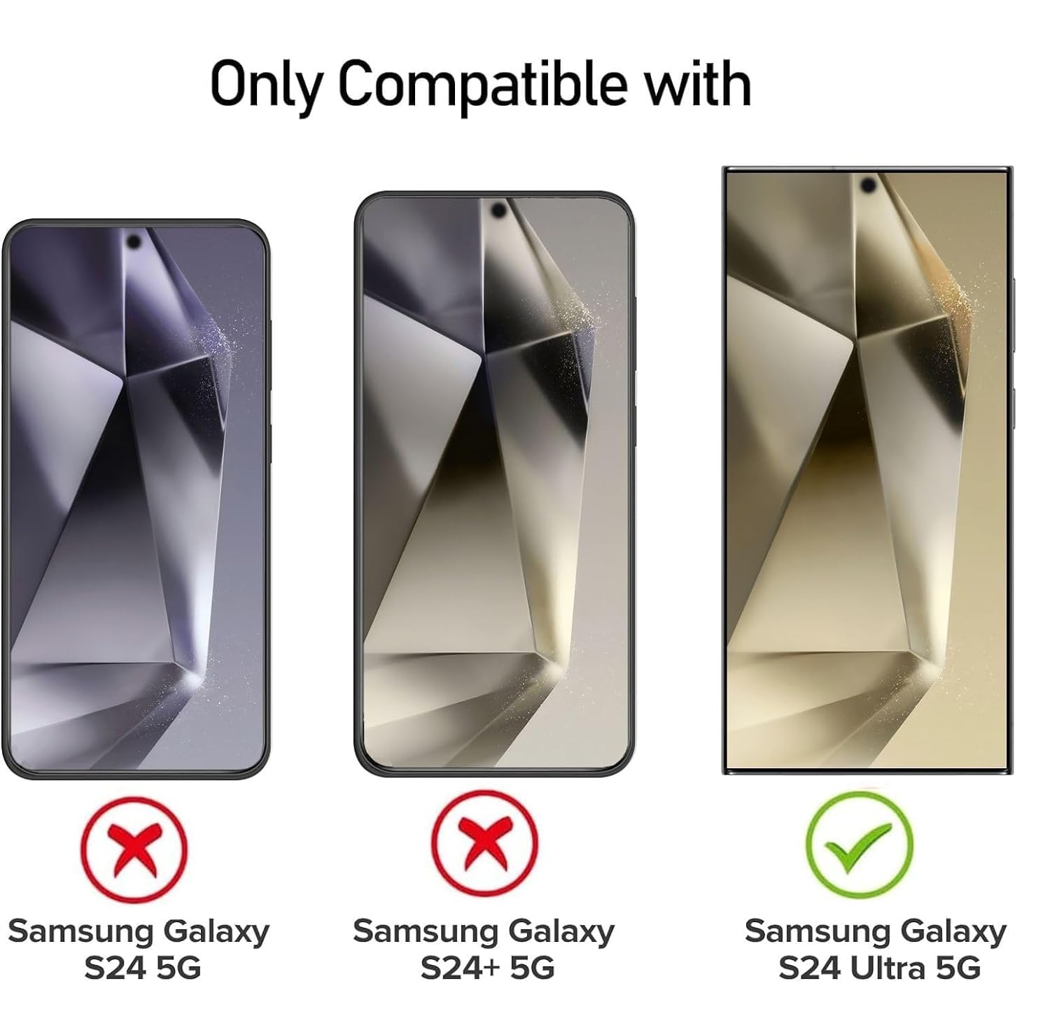 Samsung Galaxy S24 Ultra Tempered Glass Screen Protector with Fingerprint Working Mobile Case by CoverMeUp - Style 2