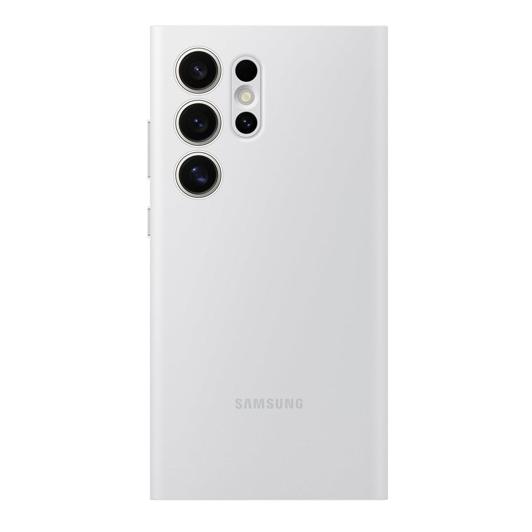 Samsung Galaxy S24 Ultra Smart View Window Flip Wallet Case with Control - White Mobile Case by CoverMeUp - Style 2