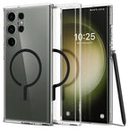 Samsung Galaxy S24 Ultra One Tap Metal Ring MagFit Hard Shell Back Cover Case Mobile Case by CoverMeUp