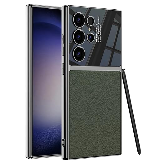 Samsung S24 Ultra Gkk Half Synthetic Leather Electroplating Camera Shing Case Mobile Case by CoverMeUp - Style 2