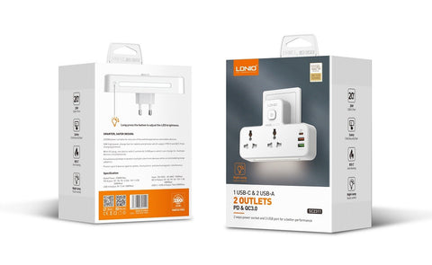 Smart Power Hub With Touch Control Night Lamp