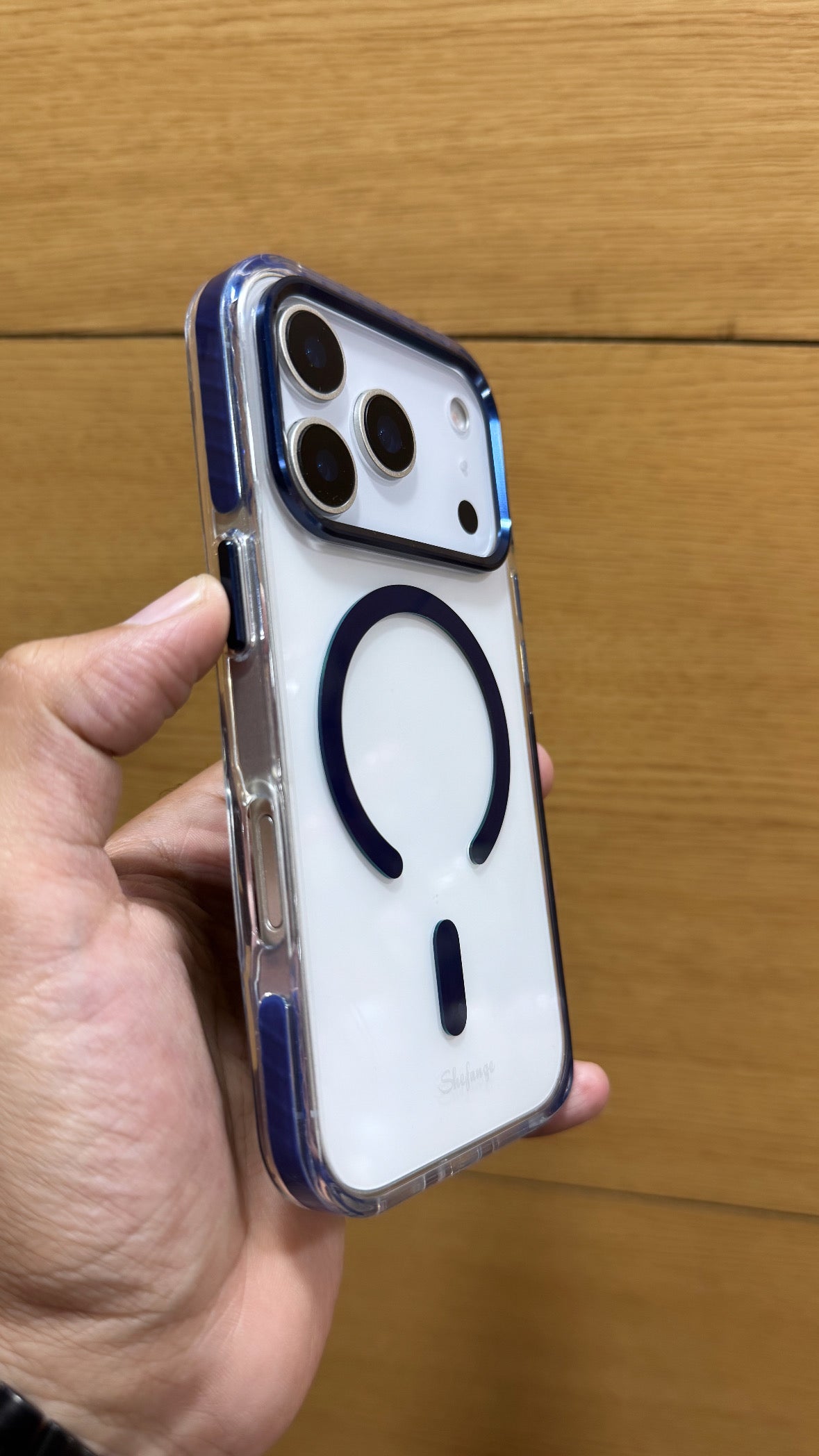 Protective Apple iPhone Back Cover - Premium Quality Tough Armour Drop Protection Transparent Case for iPhone 17 Pro Max (BLUE) - Style 2