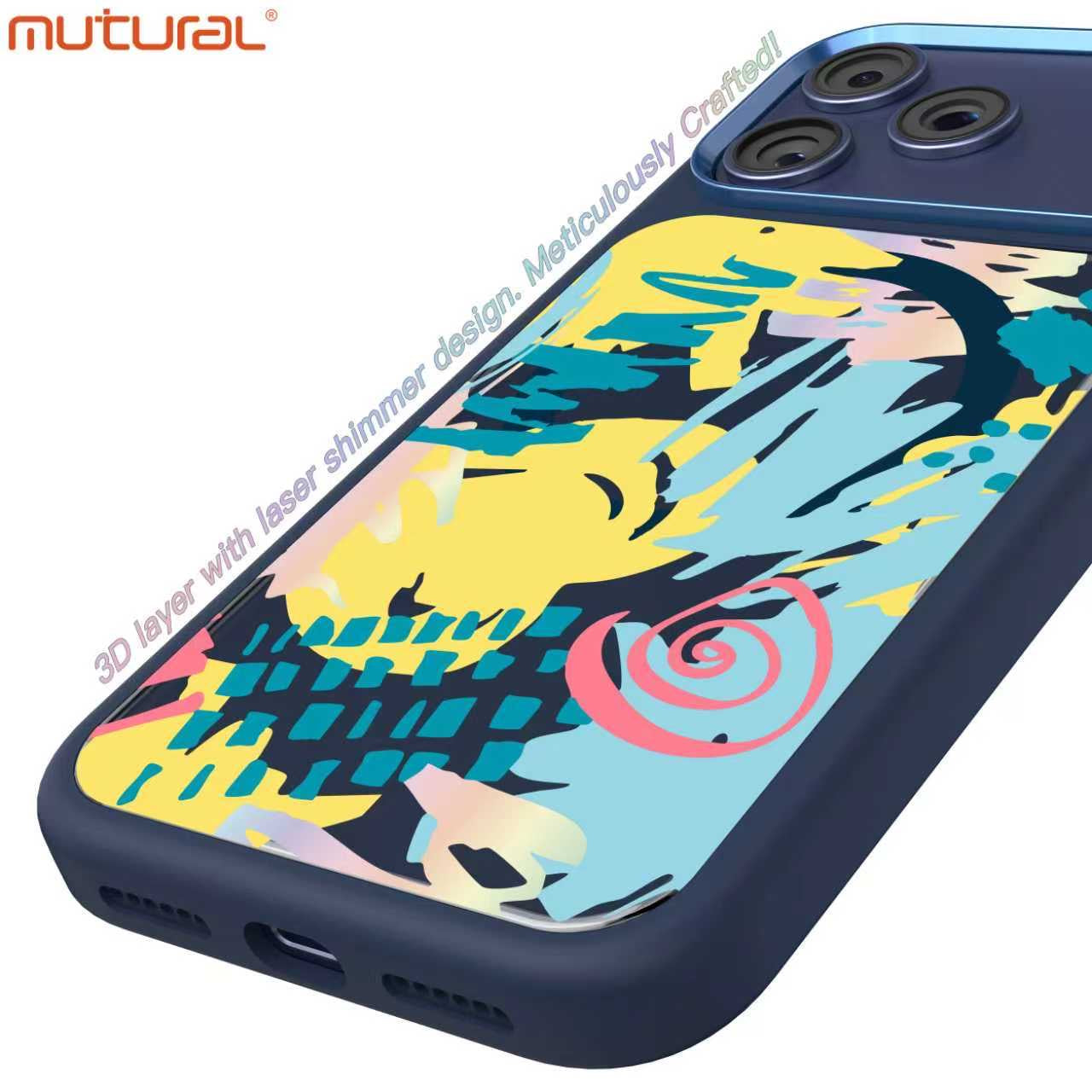 3D Silicon Designer iPhone Case for iPhone 17 Pro Max (Navy Blue)