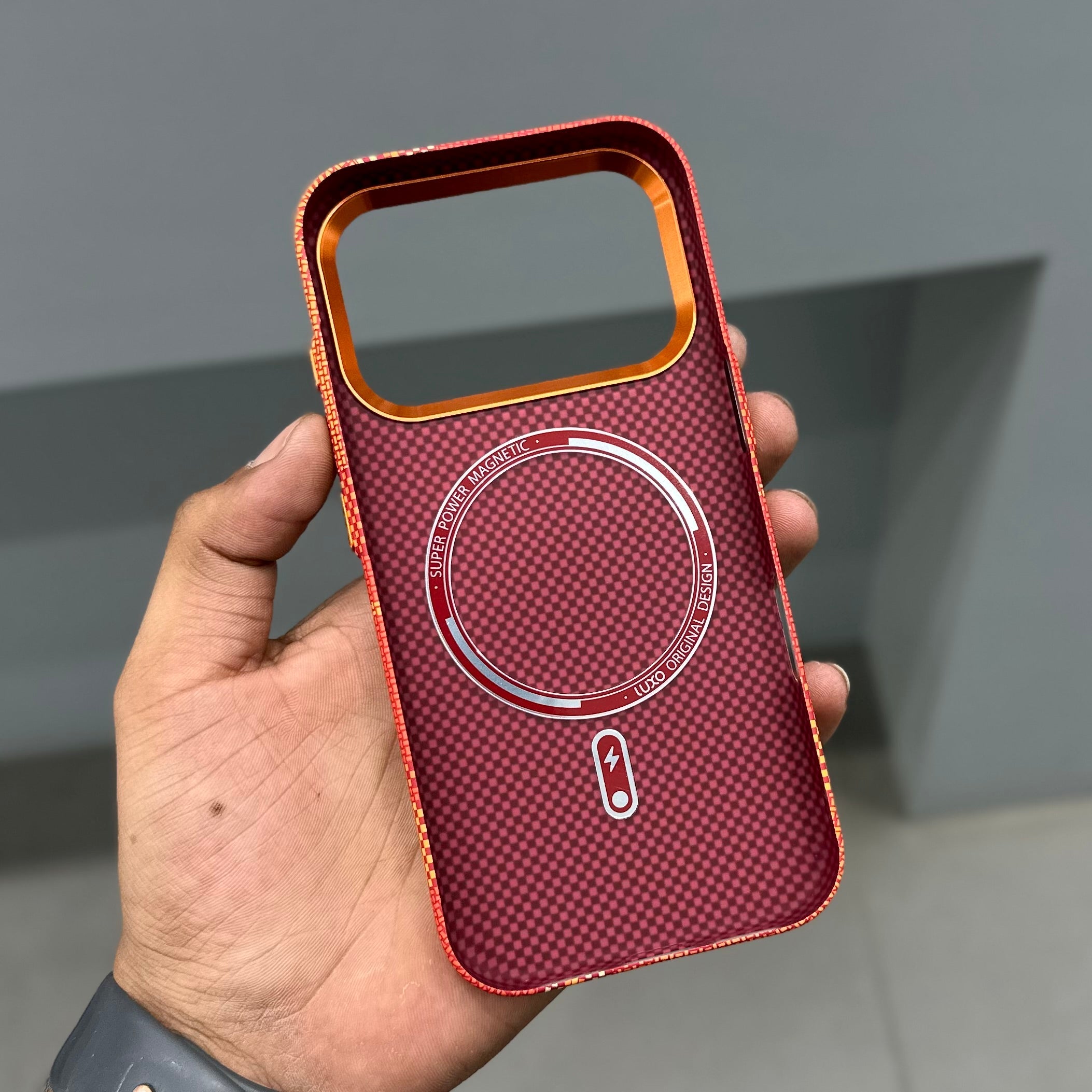 LUXO MAGSAFE CASE - ORANGE JO CHECK ( No. 3584 )
