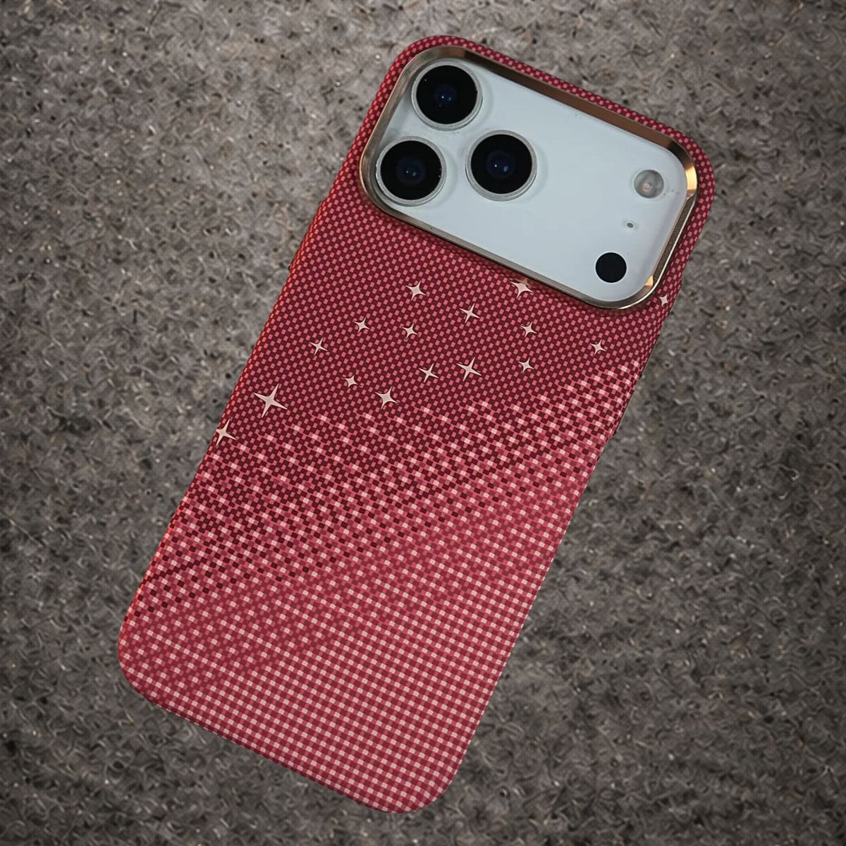 Luxo Pixel Gradient Stars Magsafe Case with Metal Frame