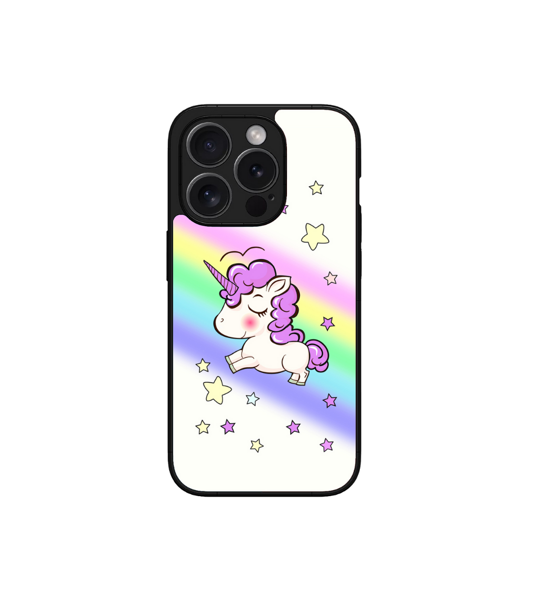 Cute Rainbow Star Unicorn Custom Glossy Metal Bumper Case Mobile Case by CoverMeUp