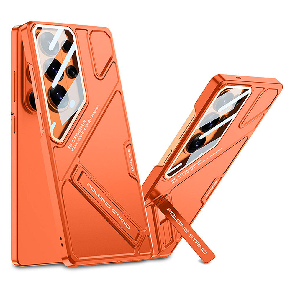 Samsung Galaxy S26 Ultra 5G GKK Mech Style Ultra-thin Folding PC Case with Camera Glass Protection Mobile Case by CoverMeUp - Style 4