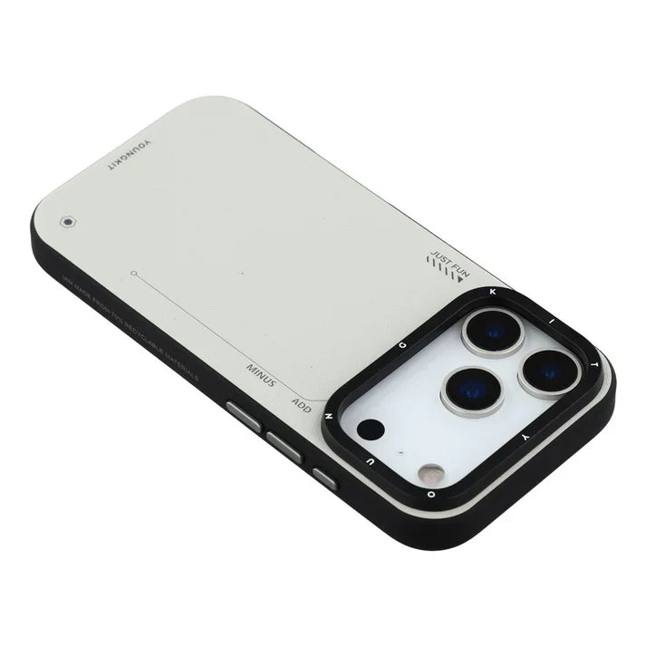 Protective Apple iPhone Back Cover - YOUNGKIT Matte Finish Leather Cover with Magsafe for iPhone 17 Pro Max (GREY) - Style 4