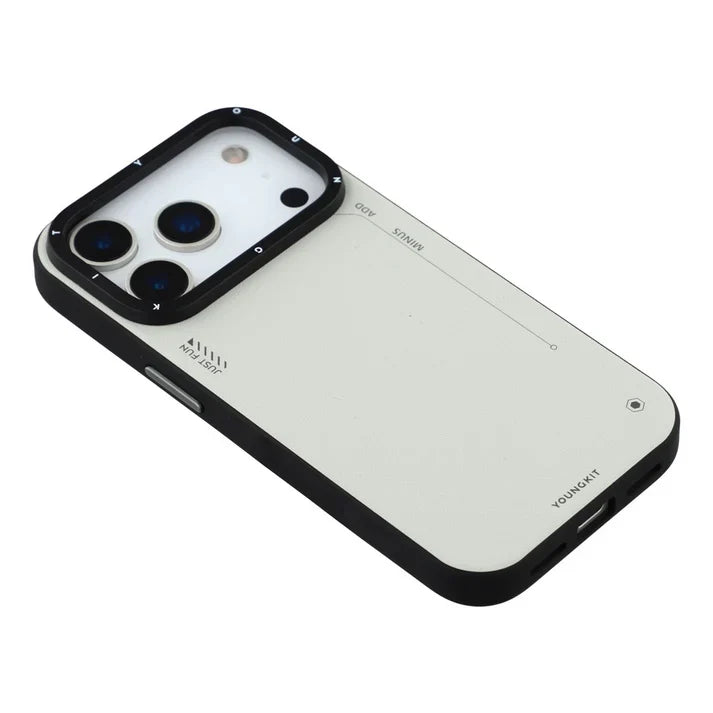 YOUNGKIT Matte Finish Leather Cover with Magsafe for iPhone 17 Pro (GREY)
