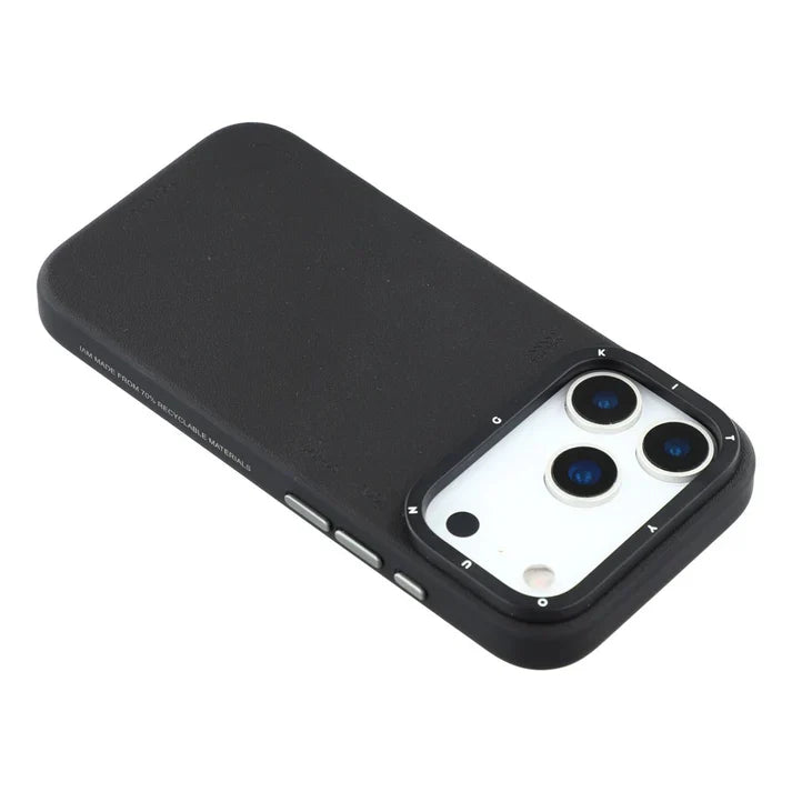 Protective Apple iPhone Back Cover - YOUNGKIT Matte Finish Leather Cover with Magsafe for iPhone 17 Pro (BLACK) - Style 5