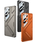 Samsung Galaxy S26 Ultra 5G GKK Mech Style Ultra-thin Folding PC Case with Camera Glass Protection Mobile Case by CoverMeUp - Style 12