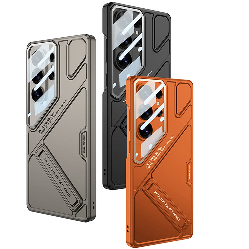 Samsung Galaxy S26 Ultra 5G GKK Mech Style Ultra-thin Folding PC Case with Camera Glass Protection Mobile Case by CoverMeUp - Style 12