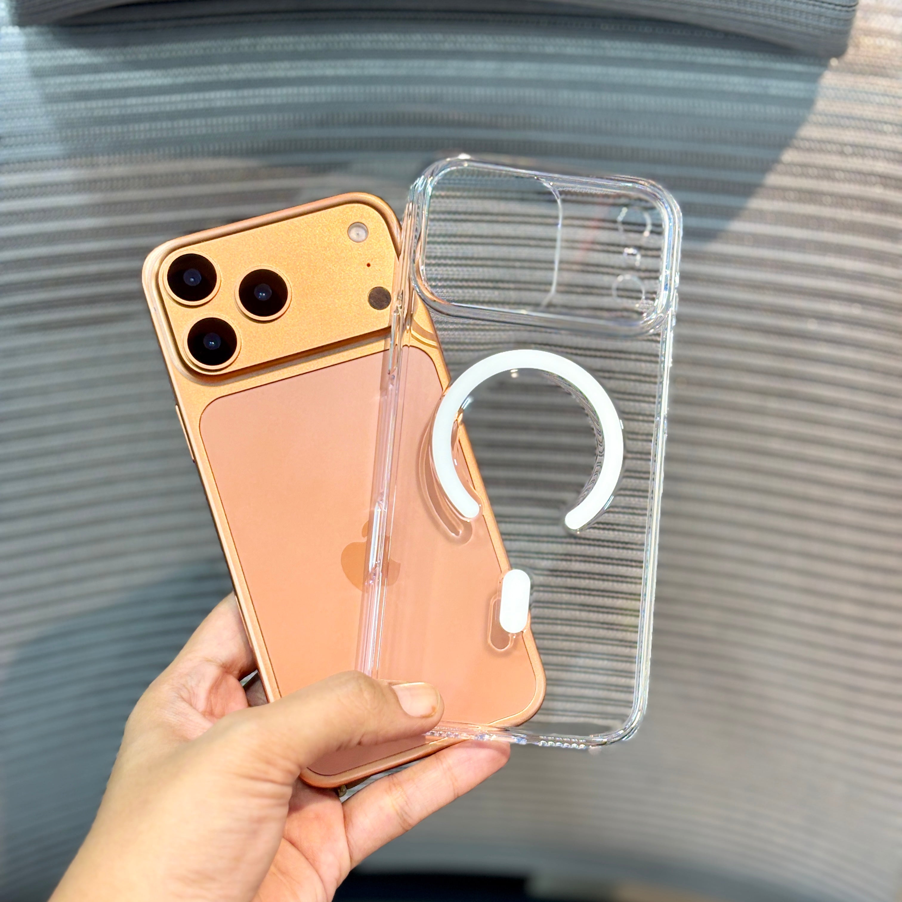 Protective Apple iPhone Back Cover - ClearGuard Metal MagSafe iPhone 16 Pro Case - Style 3