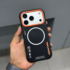 Nimmy Premium Embroidered Leather Case - NIMMY MAGSAFE CASE - BLACK ORANGE ( No. 2541 ) - Style 2